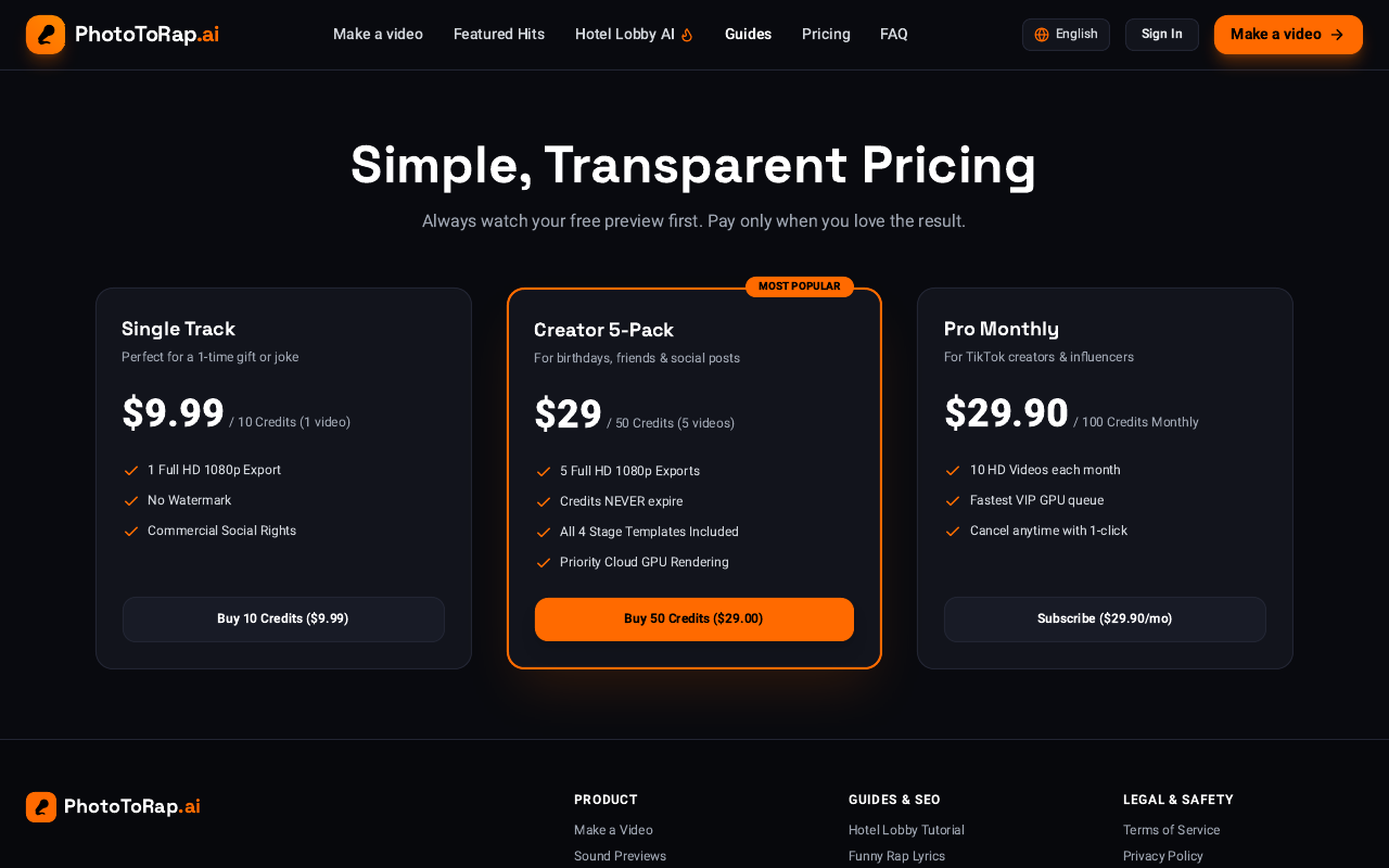 phototorap pricing